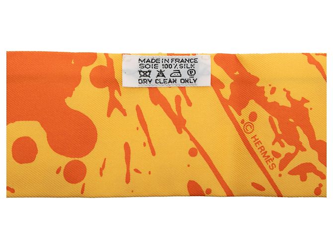 Hermès Twilly Seidentuch Orange Paint Splatter - Ansicht 4