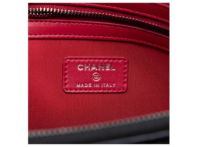 Clutch Chanel Gabrielle O Case in pelle di vitello invecchiata nera Large Nero - vista 5