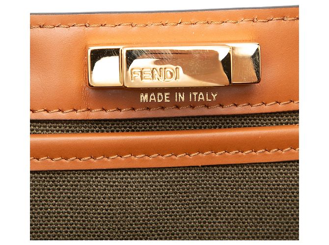 Fendi Green Zucca Embroidered Canvas Peekaboo X Tote Verde Verde oliva - vista 5