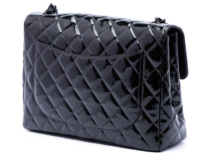 Chanel Black Jumbo Classic Patent Single Flap Nero - vista 2