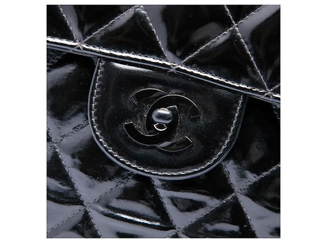 Chanel Black Jumbo Classic Patent Single Flap Nero - vista 6