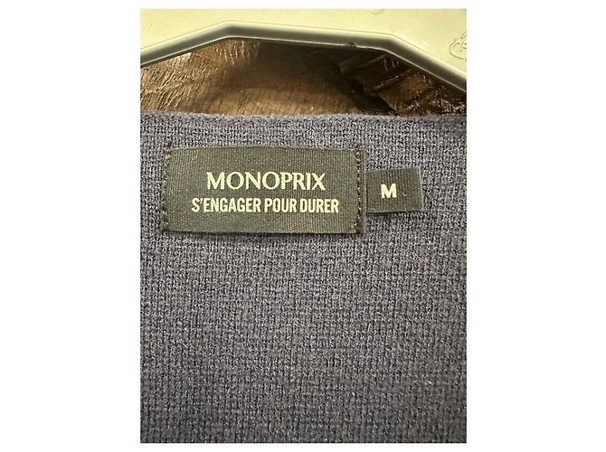 Autre Marque Marineblaue Wollstrick-Weste Dunkelblau - Ansicht 3