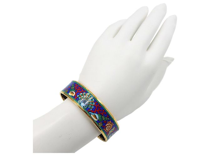 Hermès Bracciale rigido Hermes HERMES Email GM Blu Multicolore D'oro - vista 4