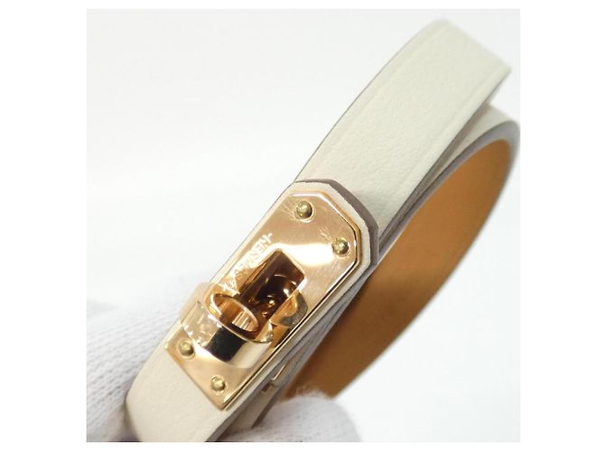 Hermès Bracciale Hermes Mini Kelly Double Tour Bianco Beige - vista 4