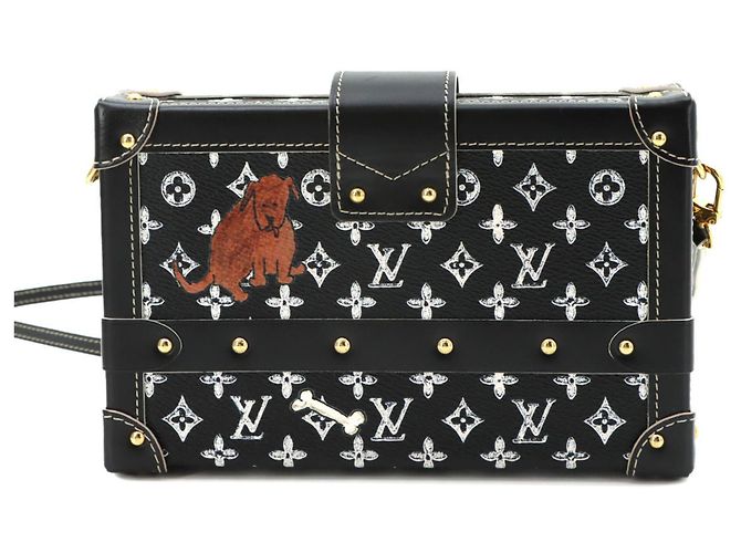 Borsa a Spalla Louis Vuitton Monogram Catgram Petite Malle Nero - vista 2