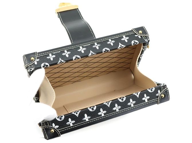 Borsa a Spalla Louis Vuitton Monogram Catgram Petite Malle Nero - vista 6