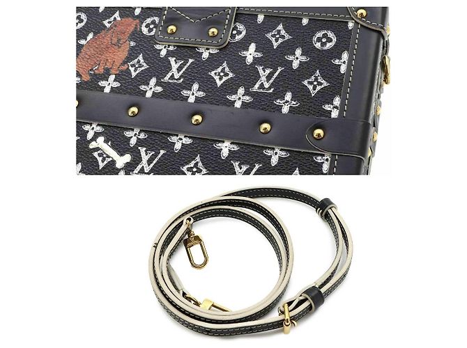 Borsa a Spalla Louis Vuitton Monogram Catgram Petite Malle Nero - vista 8
