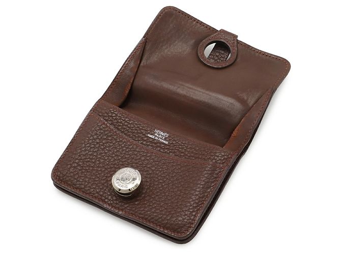 Cartera de tarjetas/Monedero Dogon Hermès Castaño - vista 6