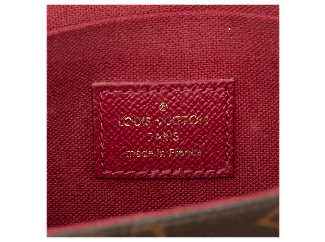 Borsa a tracolla Louis Vuitton Monogram Pochette Felicie Chain Marrone Fuschia Monogramma - vista 10