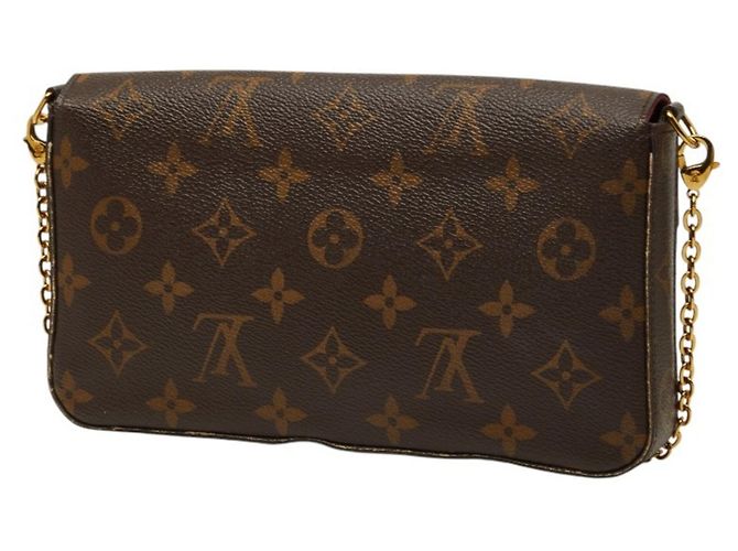 Borsa a tracolla Louis Vuitton Monogram Pochette Felicie Chain Marrone Fuschia Monogramma - vista 2