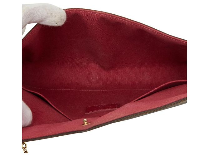 Borsa a tracolla Louis Vuitton Monogram Pochette Felicie Chain Marrone Fuschia Monogramma - vista 8