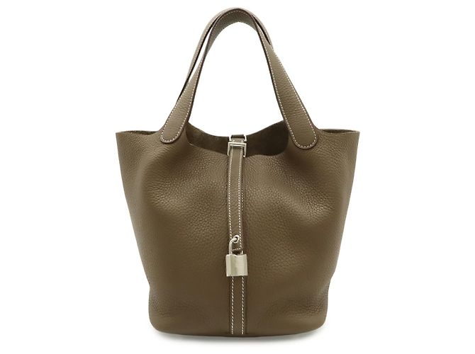 Hermès Borsa Tote Hermes Picotin Lock MM Taupe - vista 2