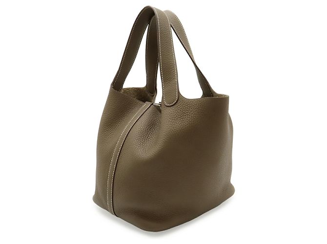 Hermès Borsa Tote Hermes Picotin Lock MM Taupe - vista 3