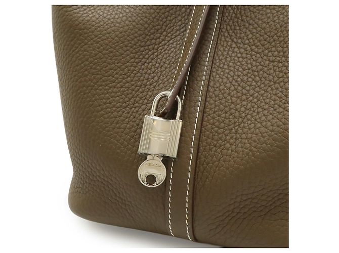 Hermès Borsa Tote Hermes Picotin Lock MM Taupe - vista 8