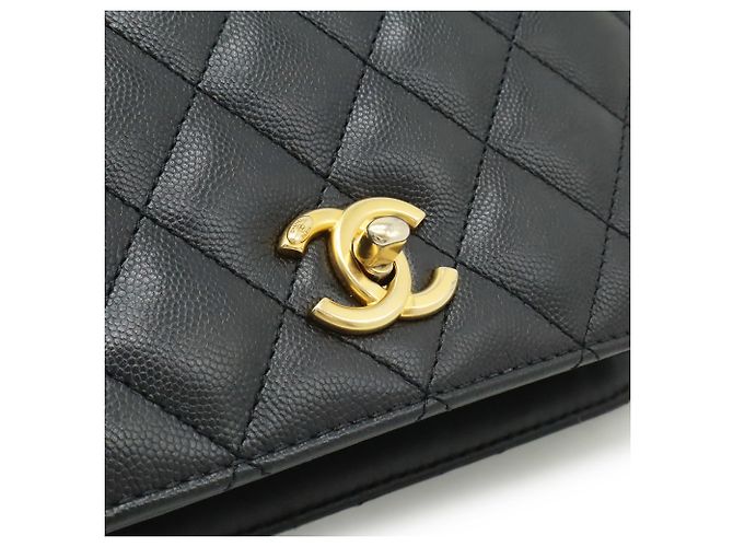 Borsa a tracolla Chanel Matelassé Coco Mark Chain Nero - vista 10