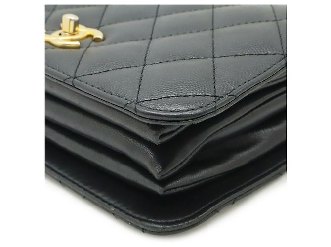 Borsa a tracolla Chanel Matelassé Coco Mark Chain Nero - vista 4