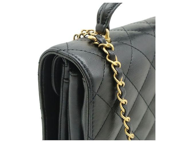 Borsa a tracolla Chanel Matelassé Coco Mark Chain Nero - vista 5