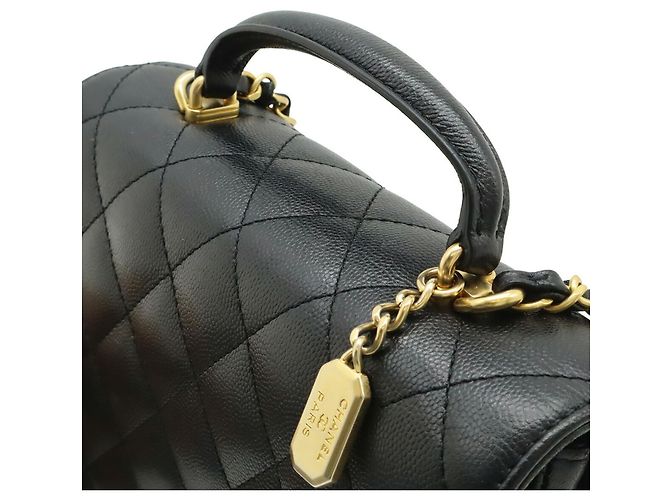 Borsa a tracolla Chanel Matelassé Coco Mark Chain Nero - vista 6