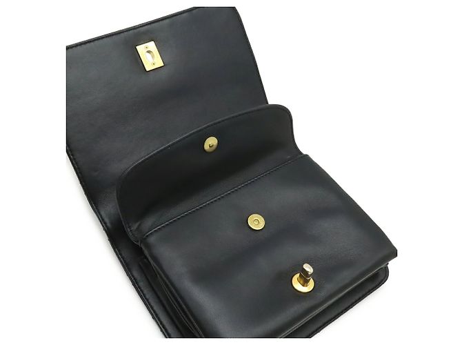 Borsa a tracolla Chanel Matelassé Coco Mark Chain Nero - vista 8