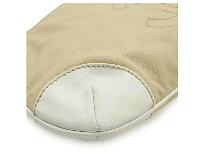 Borsa a Spalla con Catena Chanel Coco Mark Bianco Beige - vista 4