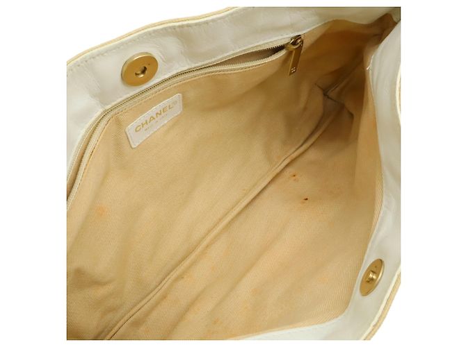 Borsa a Spalla con Catena Chanel Coco Mark Bianco Beige - vista 7