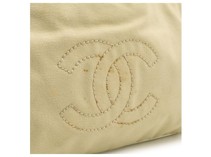 Borsa a Spalla con Catena Chanel Coco Mark Bianco Beige - vista 9