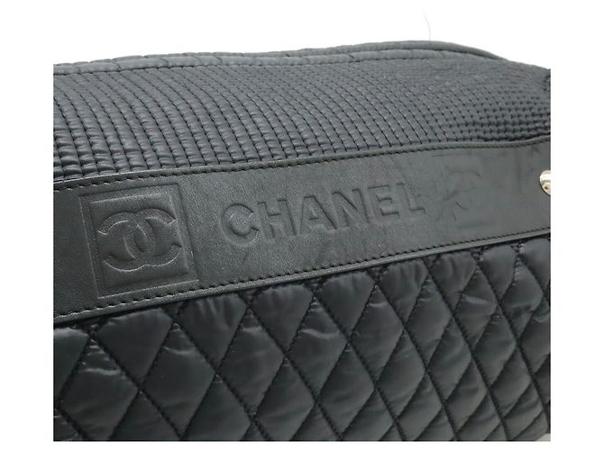 Borsa a tracolla Chanel Sport Line in nylon trapuntato Nero - vista 10