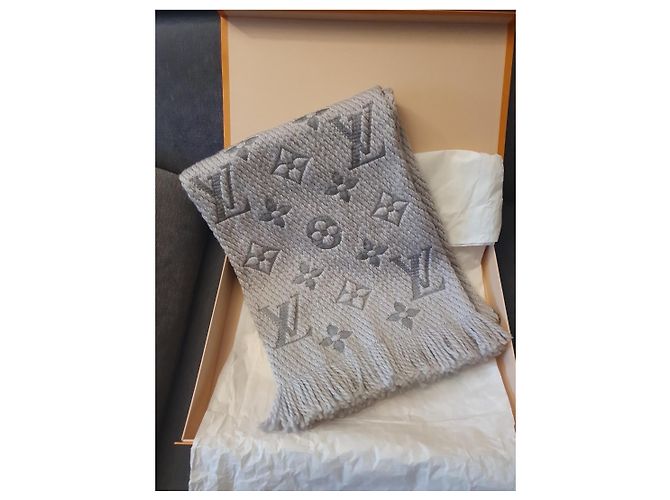 Sciarpa Louis Vuitton Logomania Monogram - Grigio - vista 2