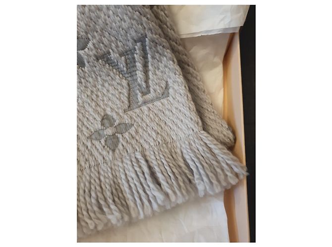 Sciarpa Louis Vuitton Logomania Monogram - Grigio - vista 3