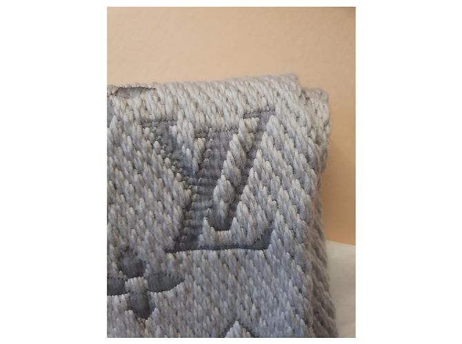 Sciarpa Louis Vuitton Logomania Monogram - Grigio - vista 4