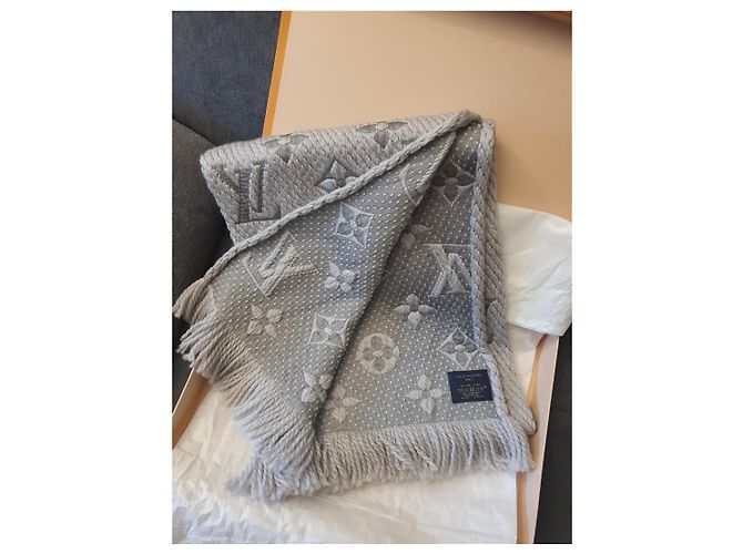 Sciarpa Louis Vuitton Logomania Monogram - Grigio - vista 6