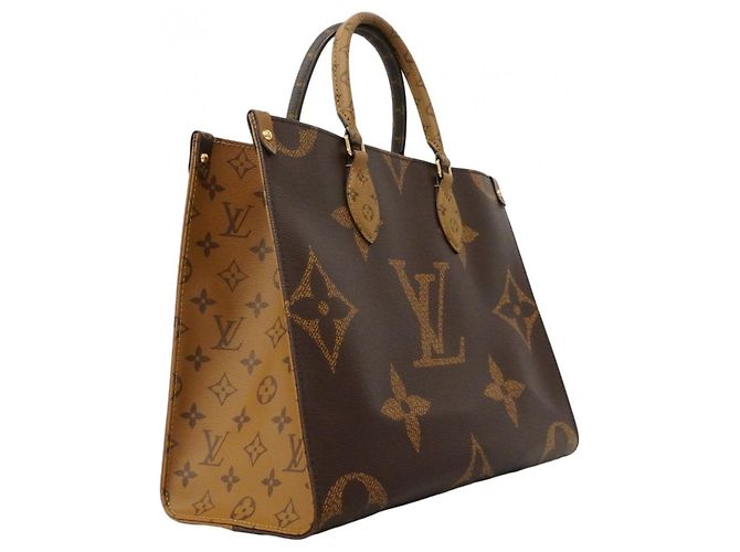 Borsa Tote Louis Vuitton Monogram Reverse Giant OnTheGo MM Marrone - vista 2