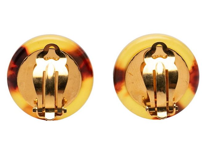 Orecchini Chanel Mademoiselle Vintage Marrone D'oro - vista 2