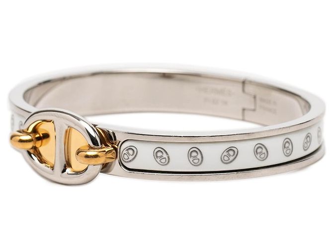 Hermès Bracciale Hermes Chaine d'Ancre Mini Click PM Argento Bianco D'oro - vista 2