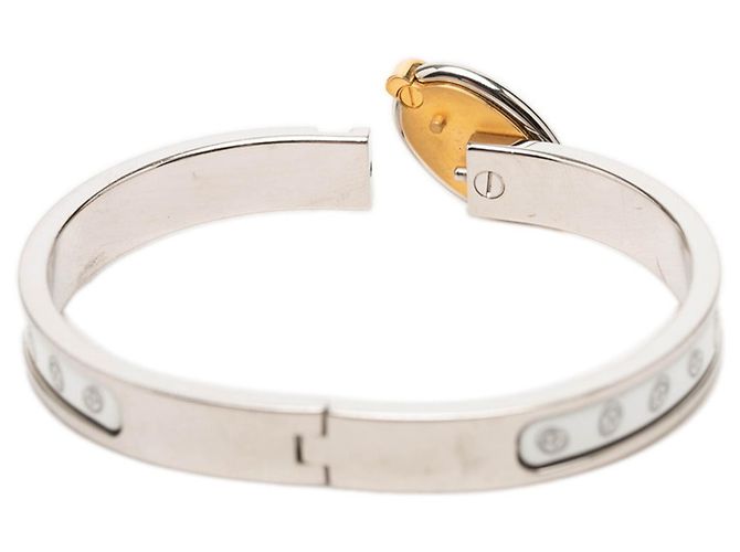 Hermès Bracciale Hermes Chaine d'Ancre Mini Click PM Argento Bianco D'oro - vista 4