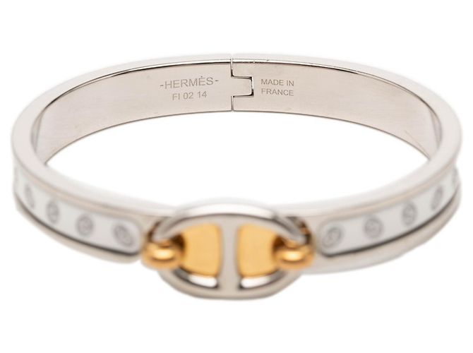 Hermès Bracciale Hermes Chaine d'Ancre Mini Click PM Argento Bianco D'oro - vista 5