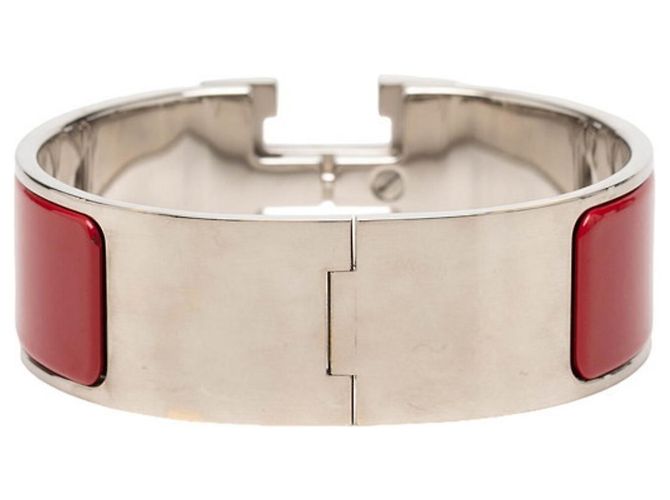 Hermès Bracciale rigido Hermes Clic Clac H PM Argento Rosso - vista 3