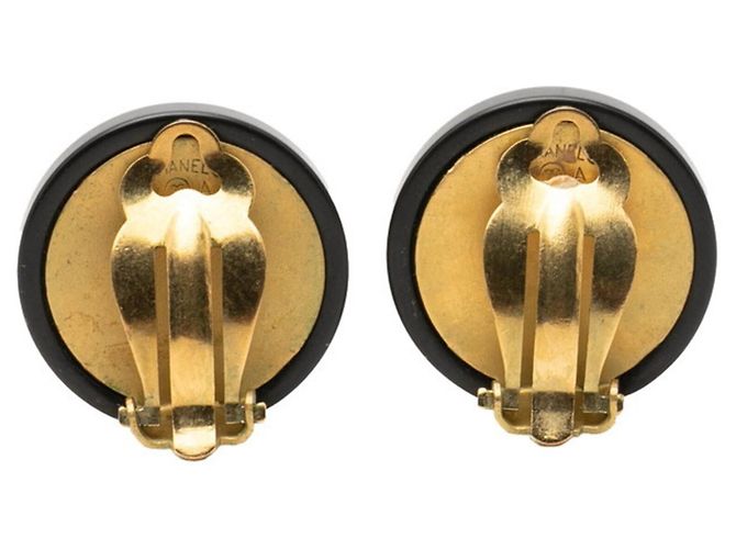Orecchini a clip Chanel Mademoiselle Vintage Nero D'oro - vista 2