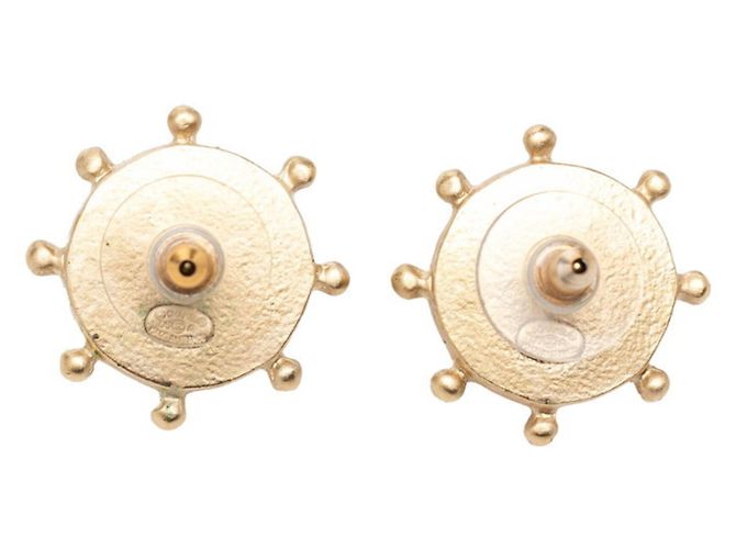 Orecchini a lobo Chanel Coco Mark placcati oro e strass D'oro - vista 2