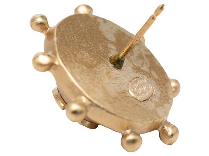 Orecchini a lobo Chanel Coco Mark placcati oro e strass D'oro - vista 4