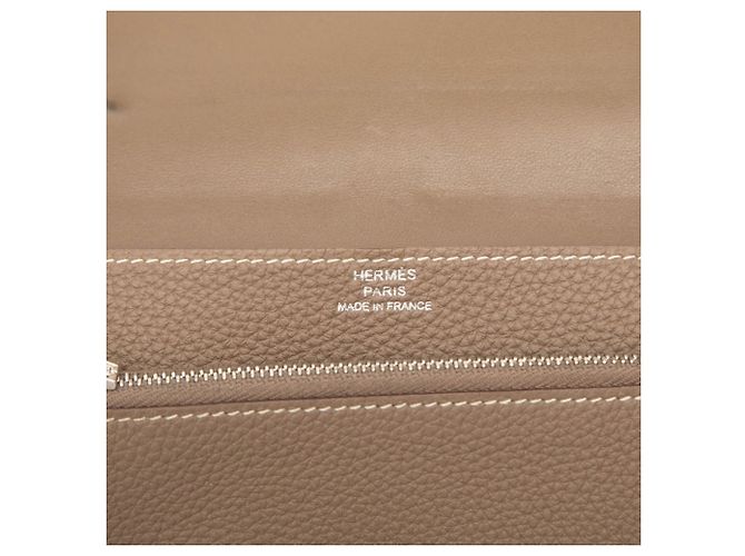 Hermès Cartera compacta de dos pliegues Dogon Hermes Gris Gris pardo - vista 6