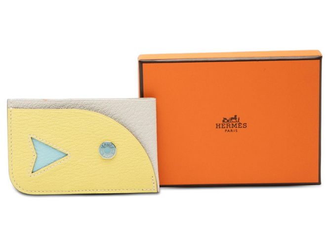Hermès Tarjetero Poisson Hermes Azul Beige Amarillo - vista 7