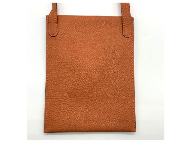 Borsa a tracolla Hermès Amelie in pelle Togo Arancione - vista 2
