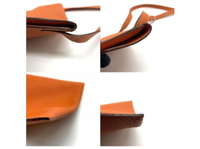 Borsa a tracolla Hermès Amelie in pelle Togo Arancione - vista 3
