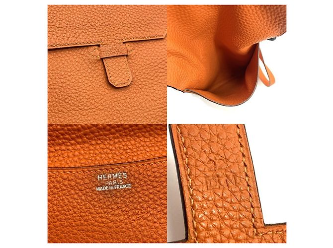 Borsa a tracolla Hermès Amelie in pelle Togo Arancione - vista 4