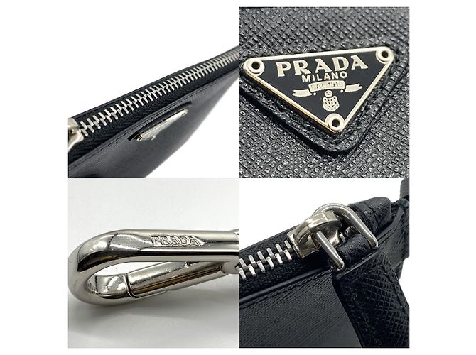 Monedero/Tarjetero Saffiano de Prada en negro - vista 3