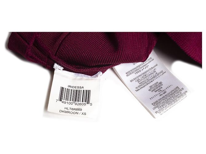 Herve Leger, Bodycon-Kleid mit offenem Schlitz Braun Rot - Ansicht 8