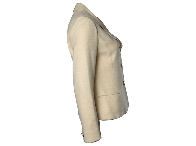 Céline Celine, blazer de tweed amarillo - vista 3