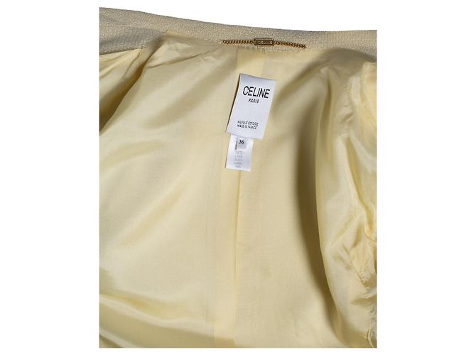 Céline Celine, blazer de tweed amarillo - vista 6