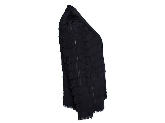 Giacca semi-trasparente Undercover con frange. Nero - vista 2